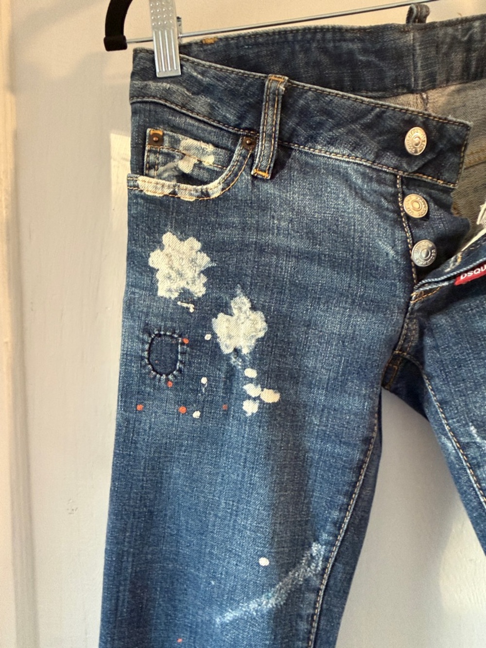 DSQUARED2 Women's Dark Blue Distressed Skinny Jeans - Picture 5 of 14